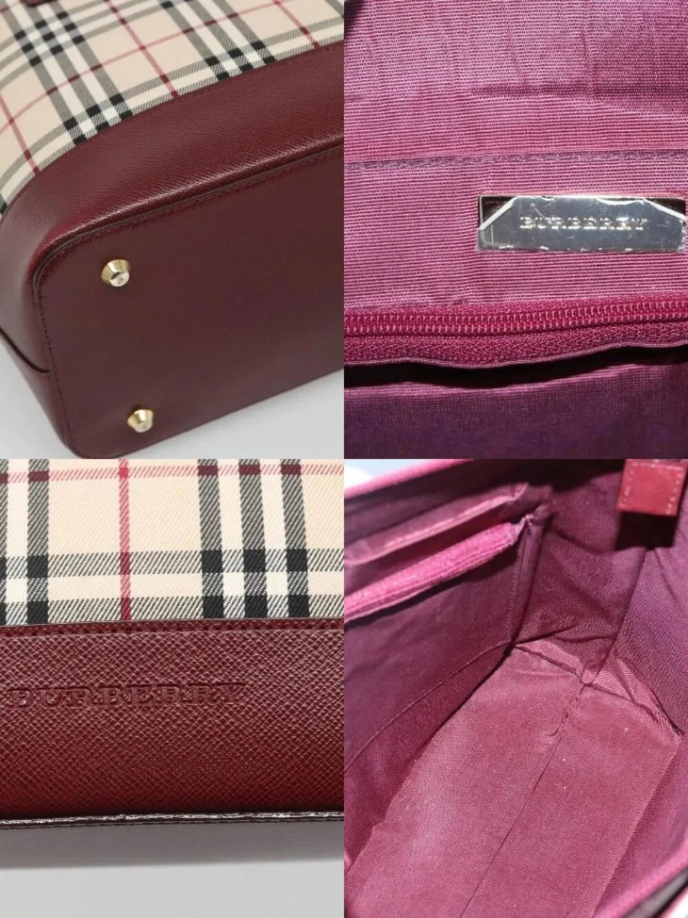 BURBERRY Nova Check Tote Bag Canvas Beige Gold Auth 118162 - Picture 13 of 14